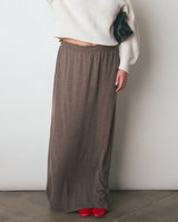 021 asymmetric wool skirt in umber