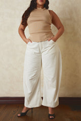 035 barrel leg jeans in cream cord