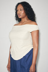033 off shoulder top in linen