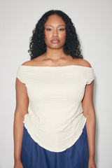 033 off shoulder top in linen