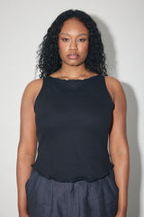 034 boat neck top in organic rib