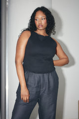 034 boat neck top in organic rib