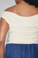 033 off shoulder top in linen