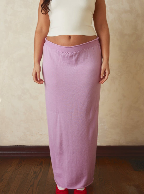 021 asymmetric wool skirt in blush pink
