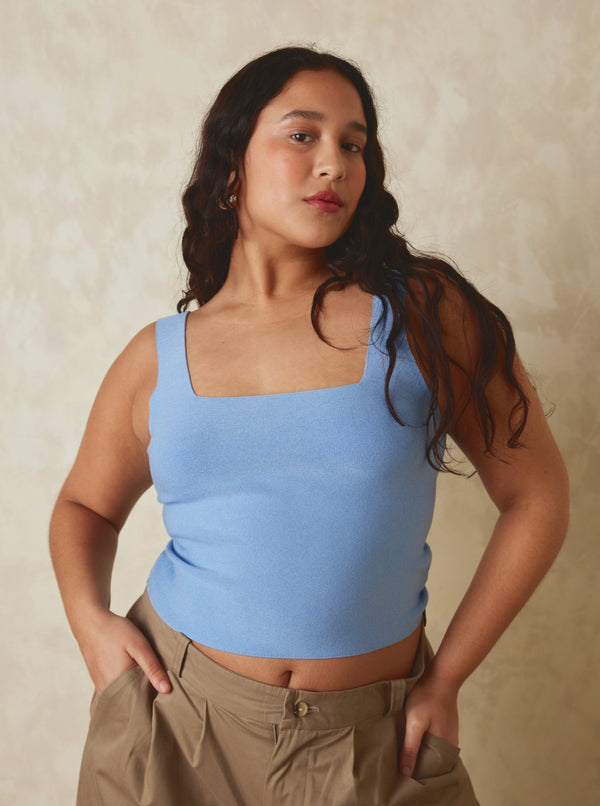009 soft and stretchy tank in sky blue