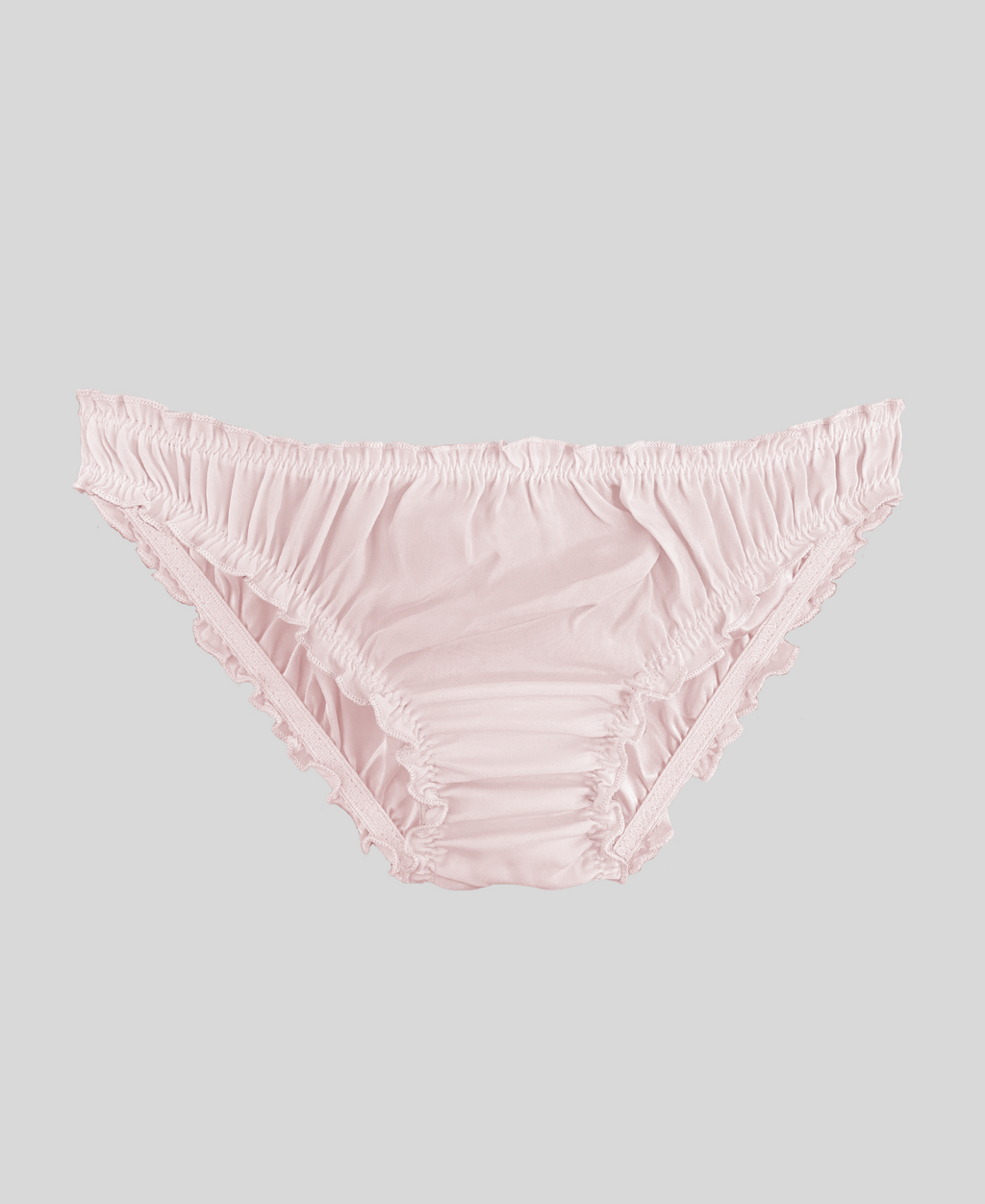 Silky Frilly Panties - Light Blush