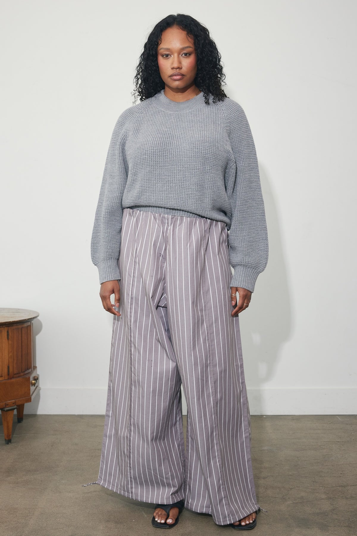 045 cocoon pant in striped poplin – Lucinda