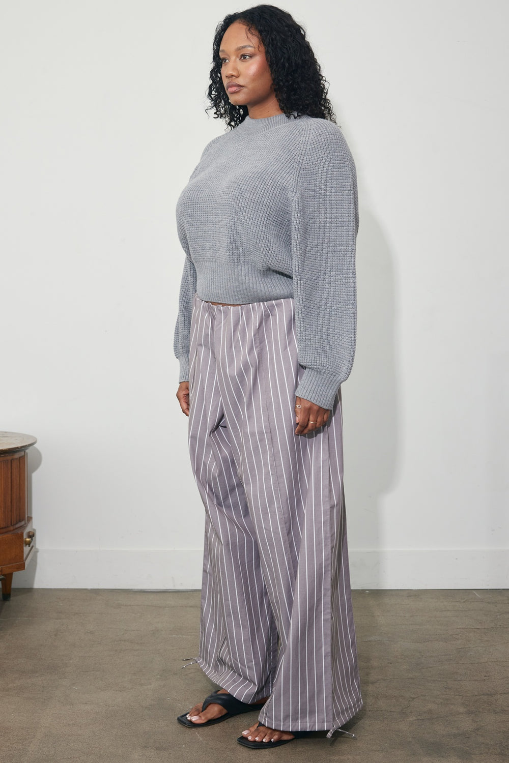 045 cocoon pant in striped poplin – Lucinda